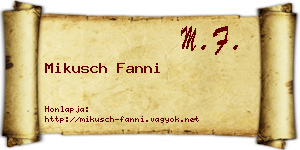 Mikusch Fanni névjegykártya