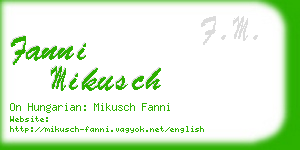 fanni mikusch business card